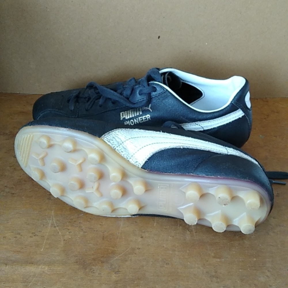 VTG Puma "Pioneer" Black Leather Soccer Cleats | US 7 - Picture 7 of 12